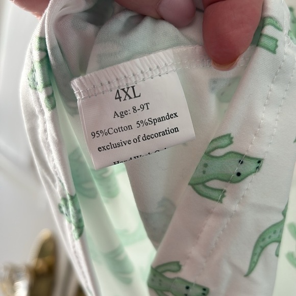 NEW Milk Silk CROCODILE FLUTTER DRESS Puffy Short Sleeves Girls 4 XL/Age8-9 Tall - Picture 5 of 7